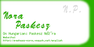 nora paskesz business card